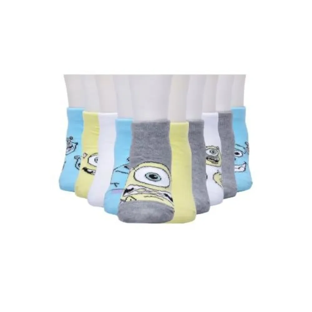 Disney Monsters Inc. Character Toddler Ankle Socks, 10-pack, Sizes 12M- 5T